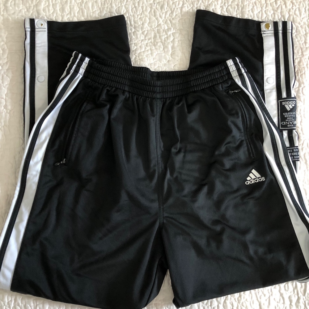 Vintage Adidas Snap Breakaway Pants Black